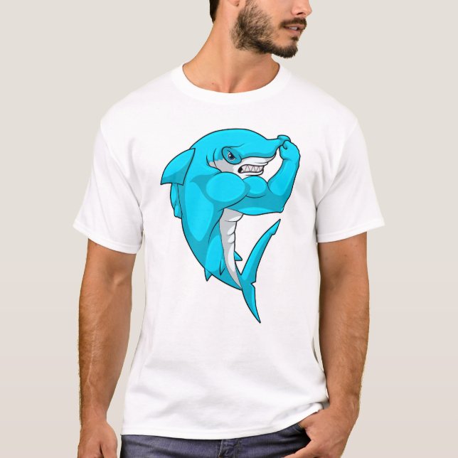 Hammerhead shark som Bodybyggder i Bodybuilding T Shirt (Framsida)