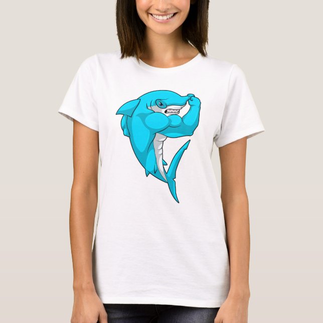 Hammerhead shark som Bodybyggder i Bodybuilding T Shirt (Framsida)