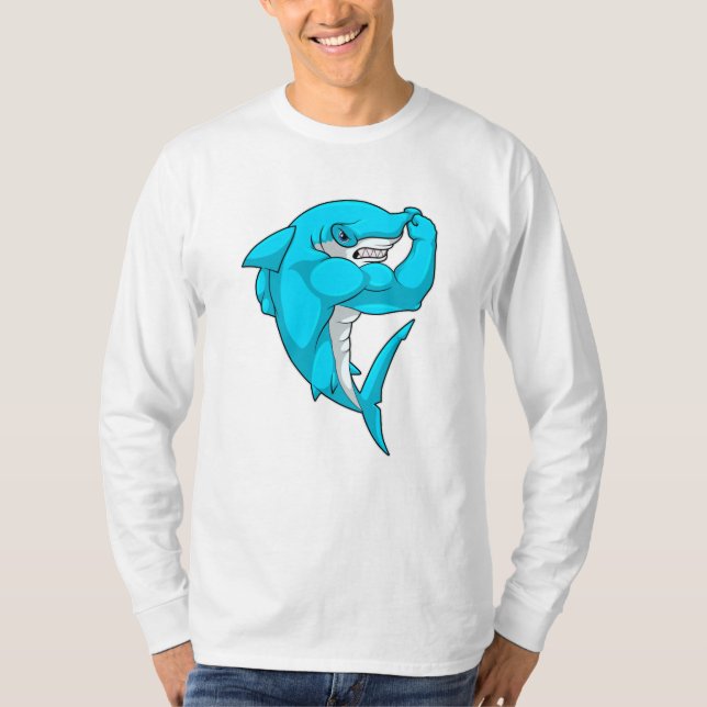 Hammerhead shark som Bodybyggder i Bodybuilding T Shirt (Framsida)