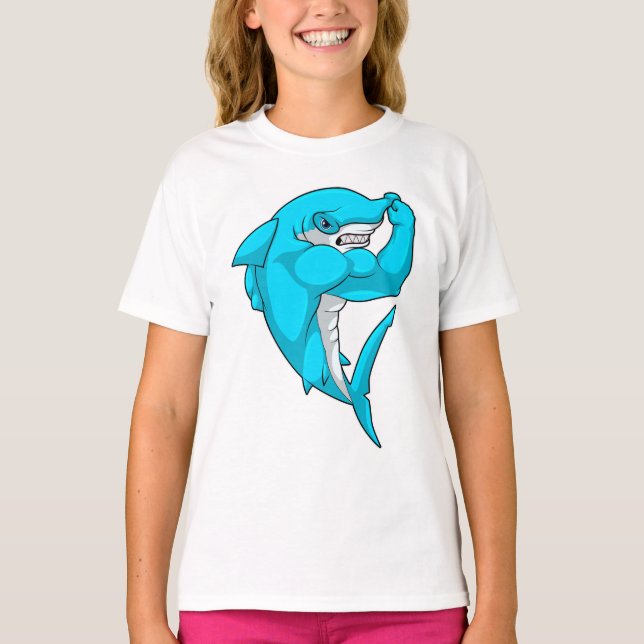 Hammerhead shark som Bodybyggder i Bodybuilding T Shirt (Framsida)