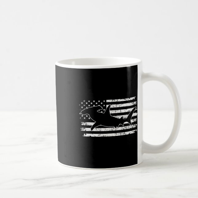 Hammerhead Shark US Flagga Independence day Kaffemugg (Höger)