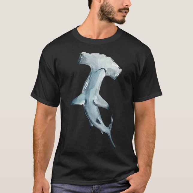 Hammerhead shark vattcolor Classic T Shirt (Framsida)