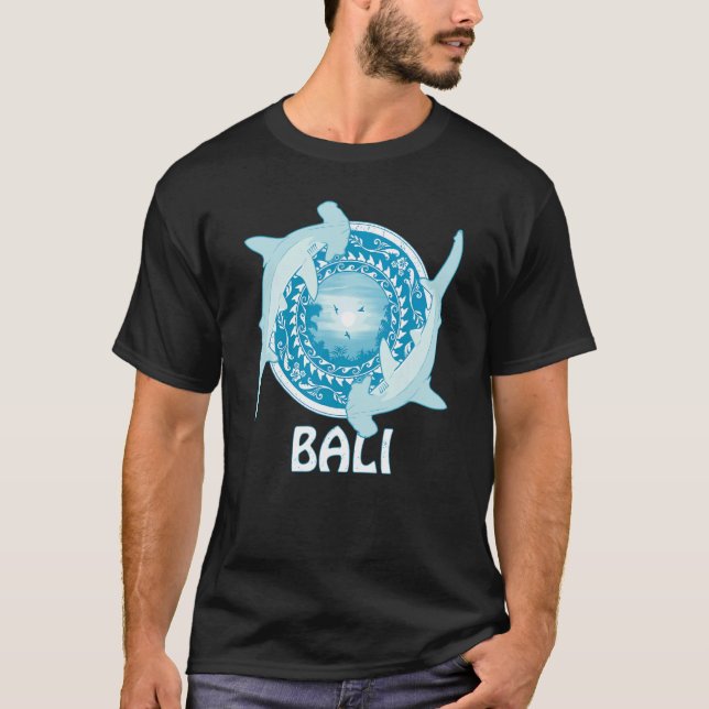 Hammerhead Sharks Dive Bali Indonesia T Shirt (Framsida)