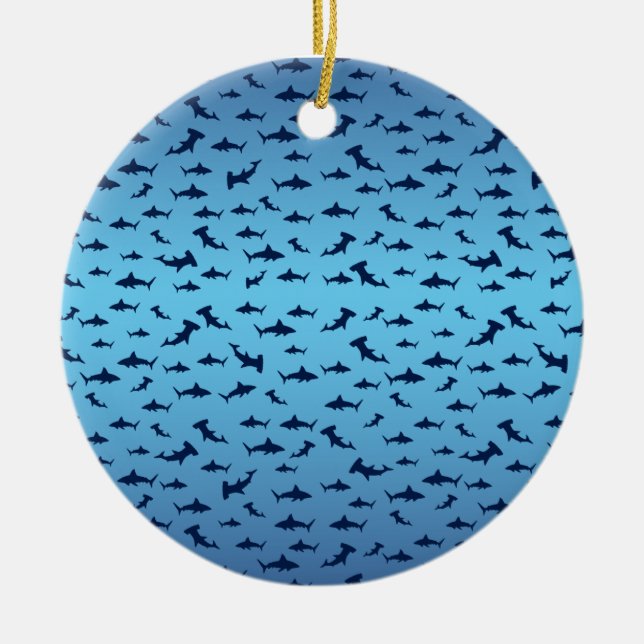 Hammerhead Sharks/Jaws Julgransprydnad Keramik (Framsidan)