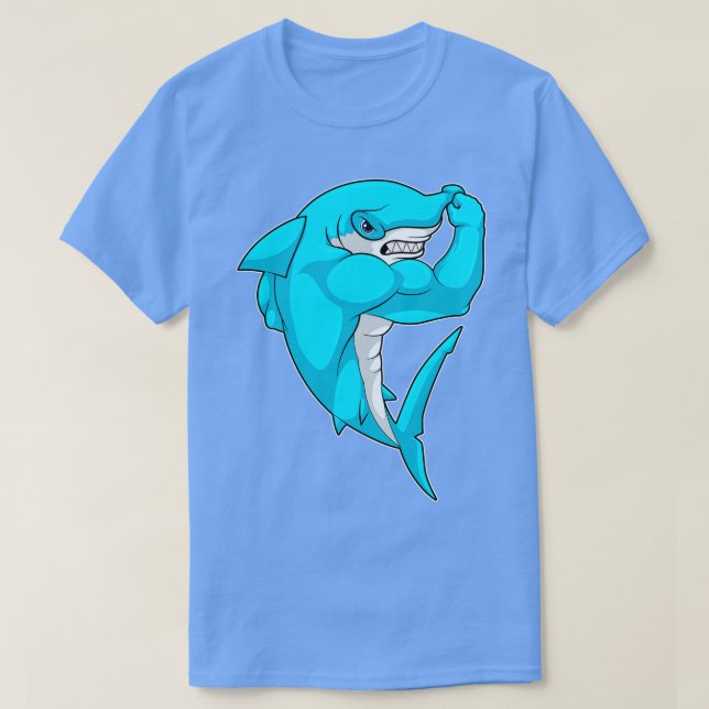 Hammerhead som Bodybyggder vid Bodybuilding T Shirt (Design framsida)