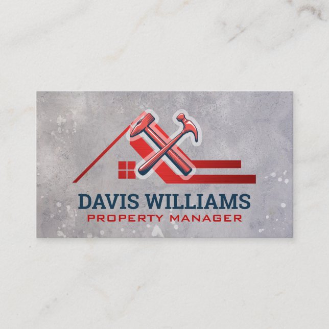 Hammers | Rooftop-ikon | Logotyp hemma Tidsbeställning Kort (Framsida)