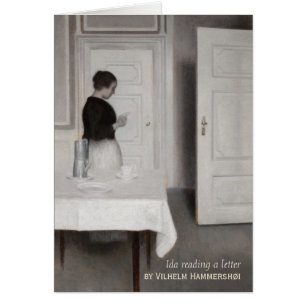Hammershøi Ida läser ett brev-kort C0696 Hälsningskort