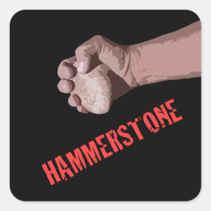 Hammerstone musikbandklistermärke fyrkantigt klistermärke