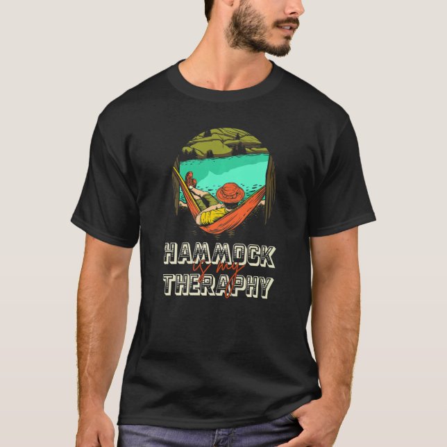 Hammock Beach Slappna av sommartid Roligt T Shirt (Framsida)