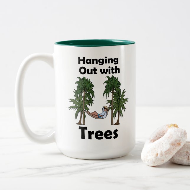 Hammock Camping Hängande Med Träd Camping Två-Tonad Mugg (Med munk)