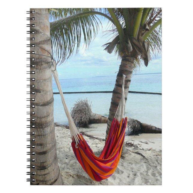 Hammock från Beach Notebook Anteckningsbok Med Spiral (Framsidan)