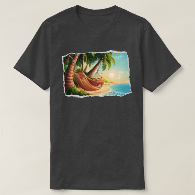 Hammock i Handflatan Träd T Shirt (Design framsida)