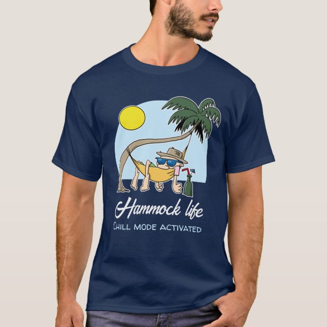 Hammock Life Chill Mode Activated Funny Tecknad T Shirt (Framsida)