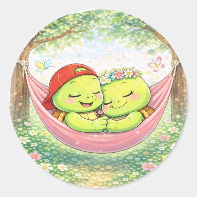 Hammock Nap Runt Klistermärke (Framsida)