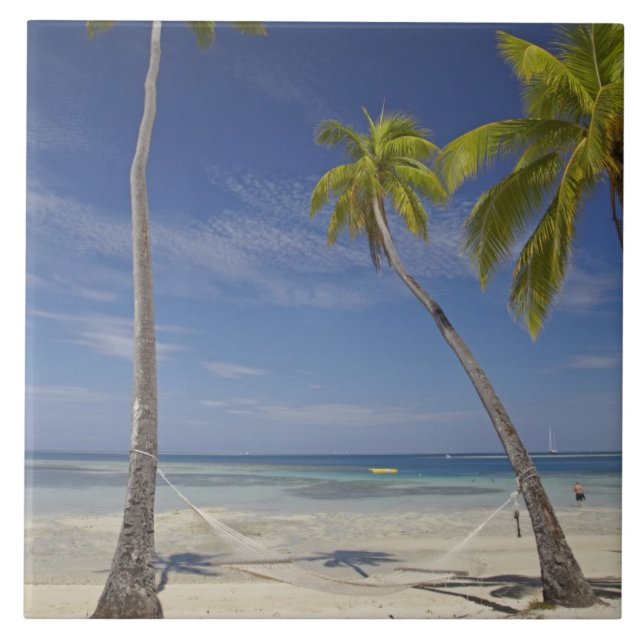 Hammock och handflatan träd, Plantation Island Res Kakelplatta (Framsidan)