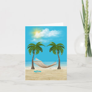 Hammock på Beach Note Card Kort
