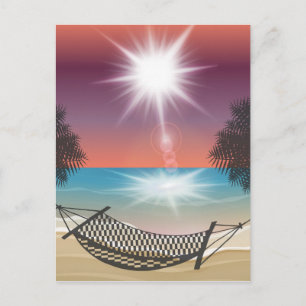 Hammock på Beach Sunny Himlar Zen Vykort