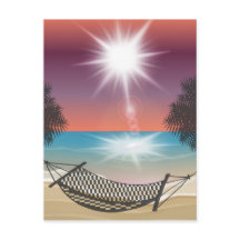 Hammock på Beach Sunny Himlar Zen