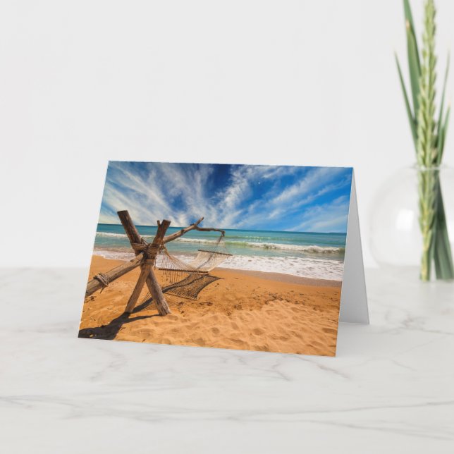 Hammock på en tropical Beach Resort Kort (Framsida)