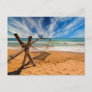 Hammock på en tropical Beach Resort Vykort