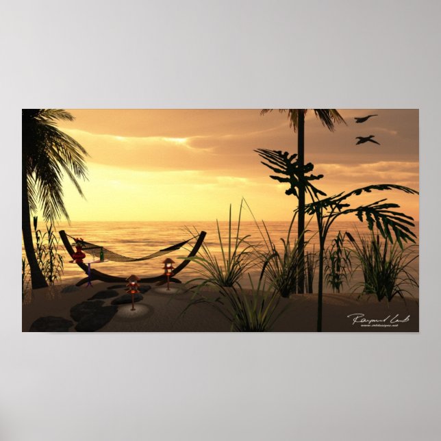 Hammock Sunset Print Poster (Framsidan)