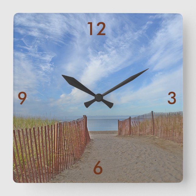 Hammonasset Beach Wall Clock Fyrkantig Klocka (Framsida)
