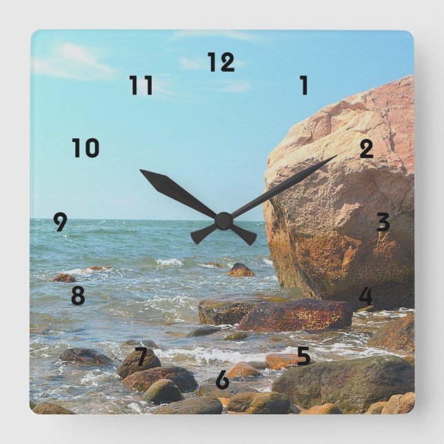 Hammonasset Beach Wall Clock Fyrkantig Klocka (Framsida)