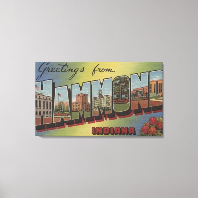 Hammond, Indiana - Large Brev Scenes Canvastryck (Framsida)