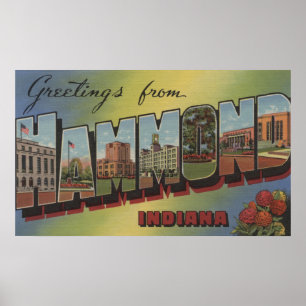 Hammond Indiana - stora brevplatser Poster