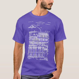 Hammond Organ Patent White Bläck T Shirt