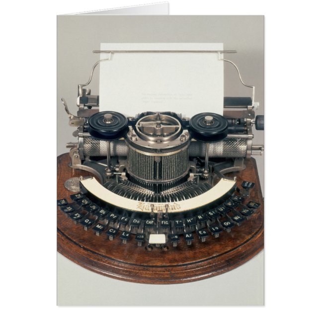 Hammond skrivmaskin, med idealtangentbord hälsningskort (Framsidan)