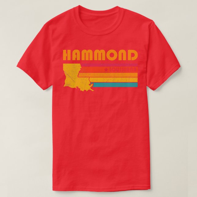 Hammond Vintage Distress Souvenir T Shirt (Design framsida)