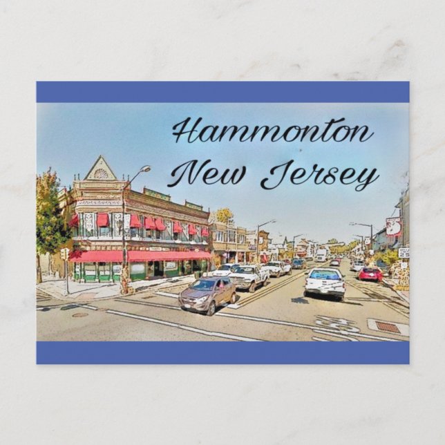 Hammonton New jersey vintage vykort (Framsida)