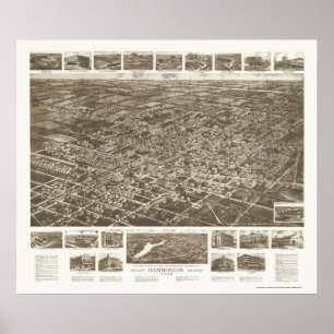 Hammonton, NJ Panoramic Karta - 1926 Poster
