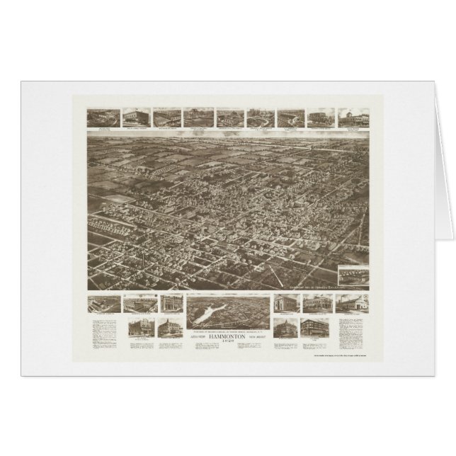 Hammonton panorama- karta för NJ - 1926 Hälsningskort (Framsidan Horizontal)