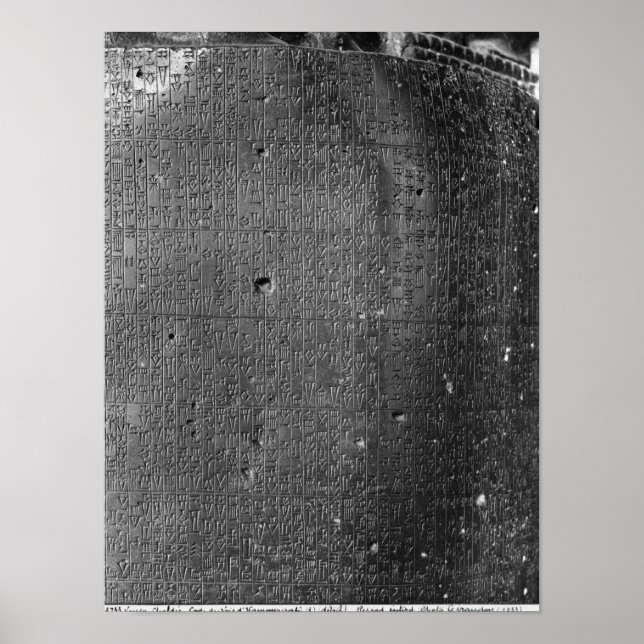 Hammurabi-kod, uppgift om kolonnbeteckning poster (Framsidan)