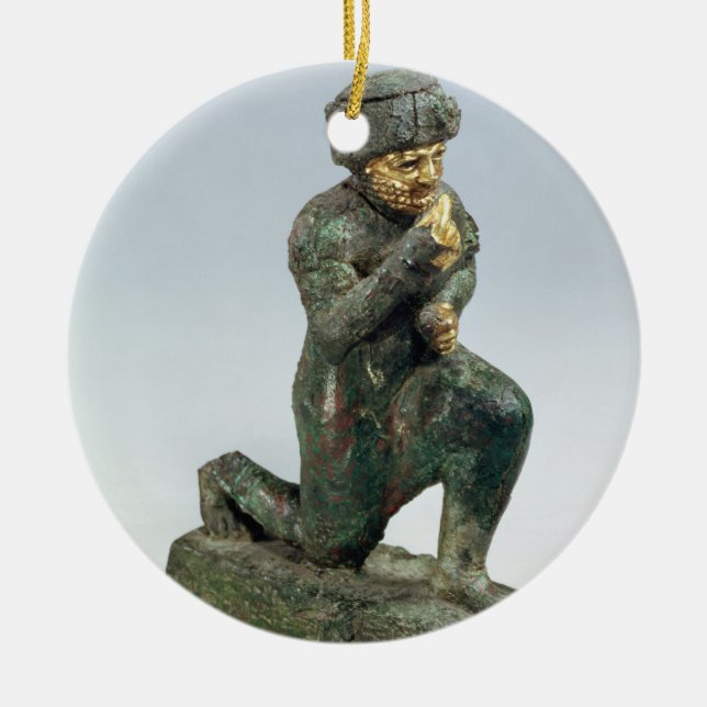 Hammurabi kung av Babylon som ber för en sacre Julgransprydnad Keramik (Framsidan)