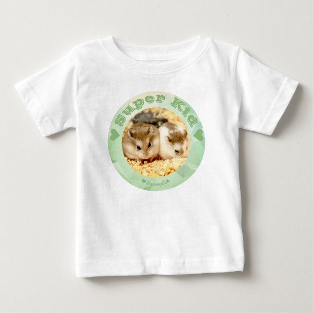 HammyVille - Cute Brown White Hamster - Toppen Kid T Shirt (Framsida)