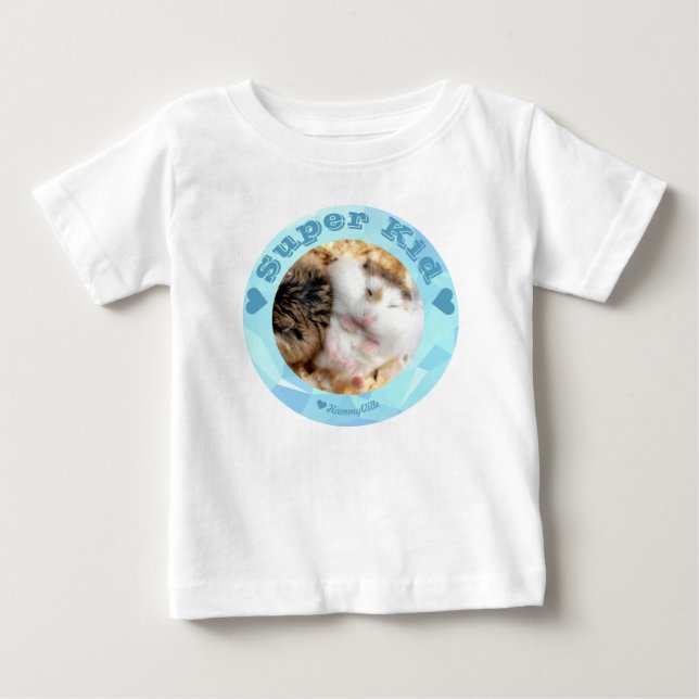 HammyVille - Cute Brown White Hamster - Toppen Kid T Shirt (Framsida)