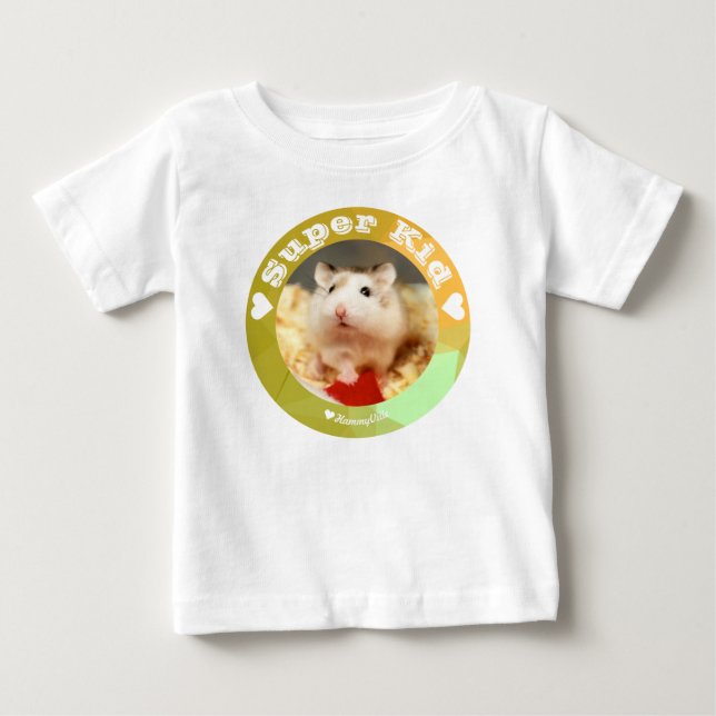 HammyVille - Cute Brown White Hamster - Toppen Kid Tee Shirt (Framsida)