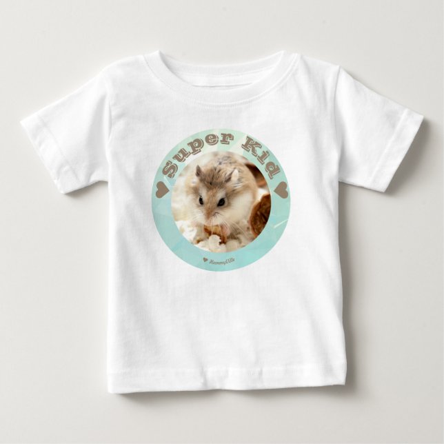 HammyVille - Cute Brown White Hamster - Toppen Kid Tröja (Framsida)