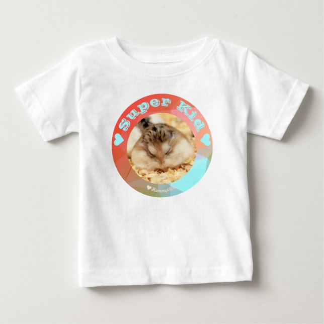 HammyVille - Cute Brown White Hamster - Toppen Kid Tröja (Framsida)