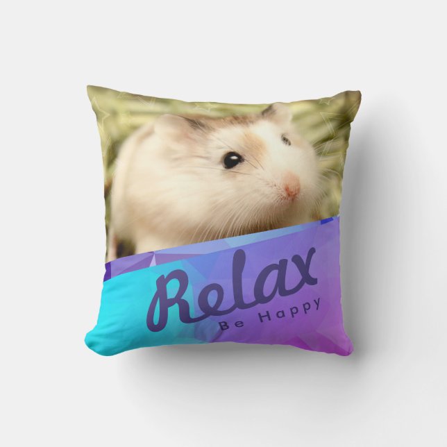 Hammyville - Cute Hamster Geo Design Kudde (Framsida)