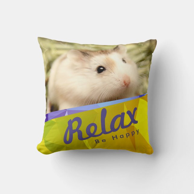 Hammyville - Cute Hamster Geo Design Kudde (Framsida)