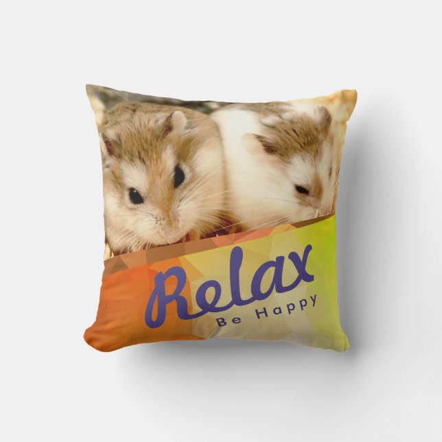 Hammyville - Cute Hamster Geo Design Kudde (Framsida)