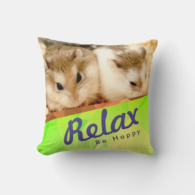 Hammyville - Cute Hamster Geo Design Kudde (Framsida)