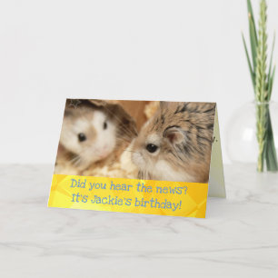 Hammyville - Cute Hamster Grattis på födelsedagen Kort