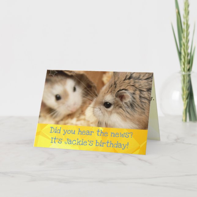 Hammyville - Cute Hamster Grattis på födelsedagen  Kort (Framsida)