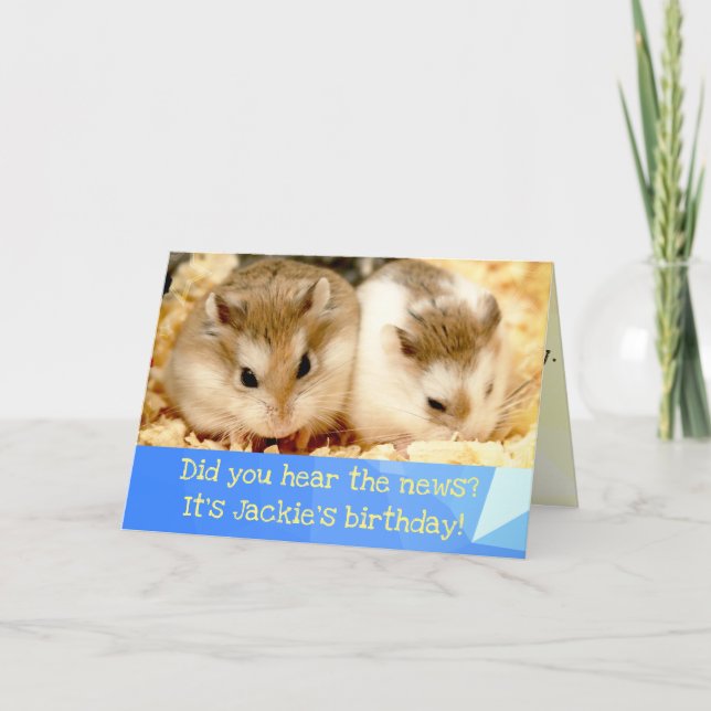 Hammyville - Cute Hamster Grattis på födelsedagen  Kort (Framsida)
