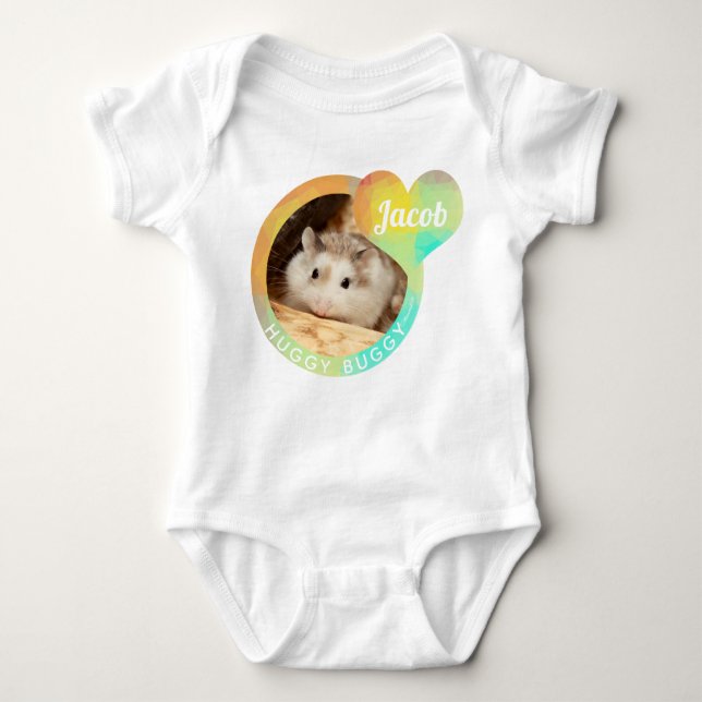 HammyVille - Cute Hamster Heart Huggy Buggy T Shirt (Framsida)